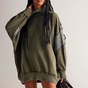 ISO we the free Olive Green Oversized Hoodie for Women big hug
